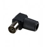 4-005 BK, разъем телевизионный "гн" угл.пластик на каб. винт чер.