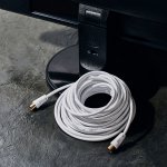 Шнур ТВ гнездо - ТВ штекер, длина 10 метров, белый  REXANT