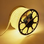 LED лента 220В, 13*8 мм, IP67, SMD 5050, 60 LED/m ТЕПЛО-БЕЛАЯ (3000 K), без устан.набора в комплекте