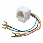 ВЫВОДИМ Rexant Модуль Keystone Jack RJ-12(6P4C), UTP неэкранированный, категория 3, c отводами 82мм