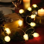 Гирлянда светодиодная «Шишки» 30 LED, теплый белый,  5 метров, с контроллером