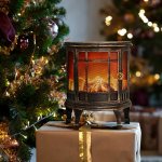 Светодиодный камин «Винтаж мини» с эффектом живого огня 24.8х12.7х30 см с USB, бронзовый