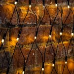 СЕТЬ Треугольная 1,5х2х2 м (основание 1,5м, высота 1,85м),  черный ПВХ, 136 LED ТЕПЛЫЙ БЕЛЫЙ, соединяется