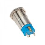 Кнопка  антивандальная Ø12 12В Б/Фикс (4с) (ON)-OFF синяя (A-12-C2) REXANT