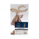 Деревянная фигурка "Рождественский Олень" Розовый 10,5*4*18 см