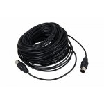 ВЧ кабель, ТВ гнездо - ТВ штекер, длина 20 метров, чeрный (тонкий кабель)  REXANT