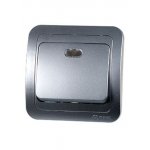 23421 ВЫКЛЮЧАТЕЛЬ  СКРЫТ.УСТ.1 КЛ. С ПОДСВЕТКОЙ (СЕРЕБ.)