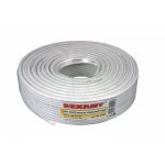 Кабель RG-59U+Cu (75 Ом), Cu/Al/Cu (0,58/Al/48*0,12 мм) 64%, (бухта 100 м), белый REXANT