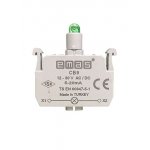 CB9, Блок-контакт подсветки с зеленым светодиодом 12-30 В перем. и пост. тока CB9