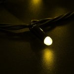НИТЬ 10м, черный ПВХ, 100 LED Желтые, соединяется, 230В (нужен шнур питания 303-500/303-500-1)