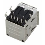 РАЗЪЁМ  гнездо на плату  2хUSB-A  (металл)  (XJY-USB-03)  REXANT