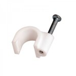 Крепеж кабеля круглый  8 мм, белый (упак. 20 шт)  REXANT