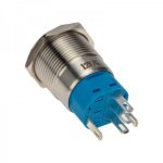 Кнопка  антивандальная Ø19 12В Фикс (5с) ON-OFF/OFF-ON подсв/зеленая  REXANT