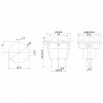 Выключатель клавишный круглый 12V 16А (3с) ON-OFF черный  с красной подсветкой  (RWB-215, MIRS-101Е-8С/D)  REXANT