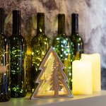 Деревянная фигурка с подсветкой «Елочка» 16х2х18 см