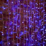 ДОЖДЬ (занавес) 2х1,5м, белый КАУЧУК IP67, 360 LED СИНИЕ к разветвителям не подходит