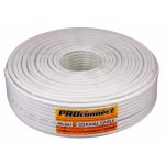 Кабель RG-6U+Cu (75 Ом), Cu/Al/Cu (0,9/Al/32*0,12 мм) 48%, (бухта 100 м), белый PROconnect