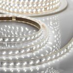 LED Лента 220В, 6.5x17мм, IP67, SMD 5730, 120 LED/м, Белый, 100м, без устан.набора