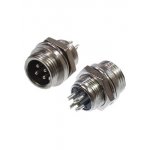 1-566-4, Разъем MIC-12, 4 контакта штекер, металл на корпус