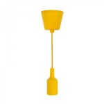Патрон E27 силиконовый со шнуром 1 м, желтый REXANT
