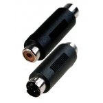 2-321, переходник MINI DIN 4 pin (S-VHS) штекер - RCA гнездо пластик
