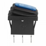 Выключатель клавишный 250V 6А (3с) ON-OFF синий  с подсветкой  Mini ВЛАГОЗАЩИТА (KCD1-201-4W) REXANT