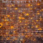 ДОЖДЬ (занавес) 2х3м, прозрачный ПВХ, 448 LED ЖЁЛТЫЕ, 28 LED/нить, 16 нитей (соединяются)