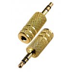 2-053G, переходник 3.5мм штекер стерео - 3.5мм гнездо моно металл "позол."