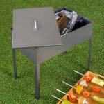 Мангал-коптильня "ЭКОНОМ" сборная с шестью шампурами в наборе (6*410мм) в гофрокартонной коробке СОКОЛ