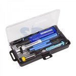 Набор для пайки №15 (паяльник 8Вт, оловоотсос, подставка, припой, отвертка, интрумент для монтажа)  (ZD-972E)  REXANT