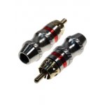 1-262G RED, штекер RCA металл на кабель красный "позолоченный"