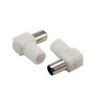 Разъем штекер TV REXANT без пайки белый угловой