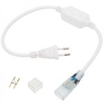 Установочный набор для двухстороннего гибкого неона 8х16 мм (шнур питания с диодным мостом и вилкой, заглушка, переходная муфта, иглы)