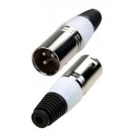 1-503 WT, разъем XLR 3 контакта штекер металл цанга на кабель белый