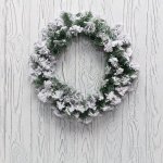 Заснеженный еловый венок Ø 45 см, ПВХ