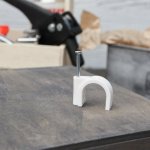 Крепеж кабеля круглый 20 мм, белый (упак. 50 шт)  REXANT