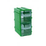 К3 зелёная, кассетница 2 ячейки прозр. лоток 49х82х100мм