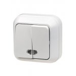 45123 ВЫКЛЮЧАТЕЛЬ ОТКР.УСТ.2 КЛ. (БЕЛ.) С ПОДСВЕТКОЙ