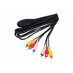 Шнур REXANT 3 RCA - 3 RCA, 3 м, черный (10 шт./уп.)