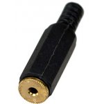 1-031G, гнездо аудио 2.5мм  стерео пластик  на кабель "позолоченный"