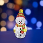 Акриловая светодиодная фигура "Снеговик с шарфом" 30 см, 40 светодиодов