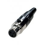 1-551-3, разъем mini XLR 3 контакта гнездо металл на кабель