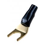 1-691G, вилка акустическая металл "позолоченная" на кабель пайкачер.