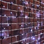 ДОЖДЬ (занавес) 2х6м, черный ПВХ, 1140 LED БЕЛЫЕ