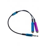 3-0323, переходник  штекер 3.5 stereo-2 гнездо 3.5 stereo, 0.2м металл "позолоченный"