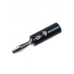 1-622 (BP-214), штекер банан пластик на кабель винт, черный