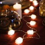 Гирлянда светодиодная «Шишки» 1,5 м, прозрачный ПВХ, 10 LED, теплый белый,  питание 2 х АА