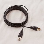 ВЧ кабель ТВ штекер - ТВ штекер, длина  5 метров, черный (тонкий кабель)  REXANT