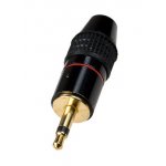 1-058G, штекер аудио 3.5мм  моно металл на кабель  "позолоченный"