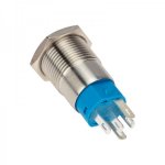 Кнопка  антивандальная Ø16 250В Б/Фикс (5с) (ON)-OFF/(OFF)-ON плоская подсв/красная POWER (A-16-F5) REXANT